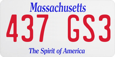 MA license plate 437GS3
