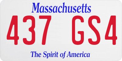 MA license plate 437GS4