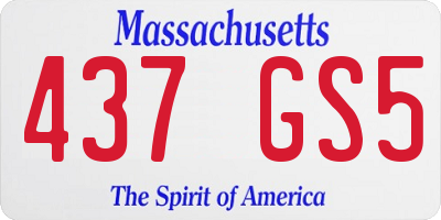 MA license plate 437GS5