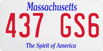 MA license plate 437GS6