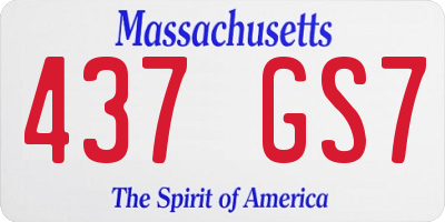 MA license plate 437GS7