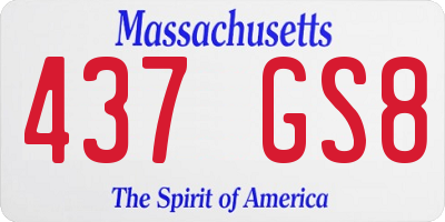 MA license plate 437GS8