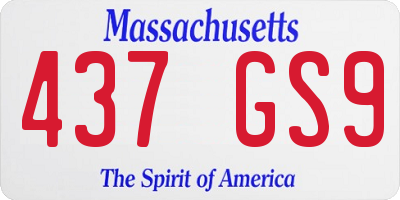 MA license plate 437GS9