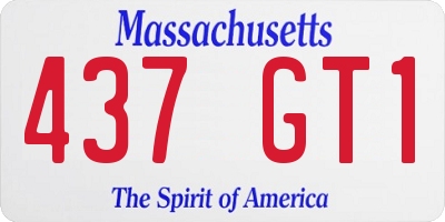 MA license plate 437GT1