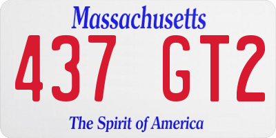 MA license plate 437GT2