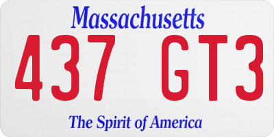 MA license plate 437GT3