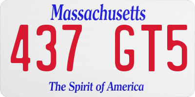 MA license plate 437GT5