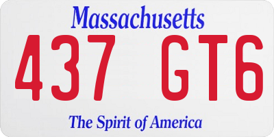 MA license plate 437GT6