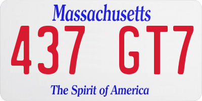 MA license plate 437GT7