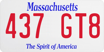 MA license plate 437GT8