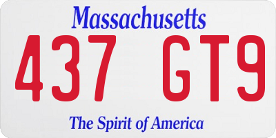 MA license plate 437GT9