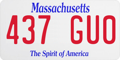 MA license plate 437GU0