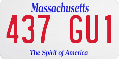 MA license plate 437GU1