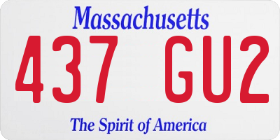 MA license plate 437GU2