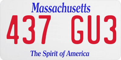 MA license plate 437GU3