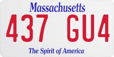 MA license plate 437GU4
