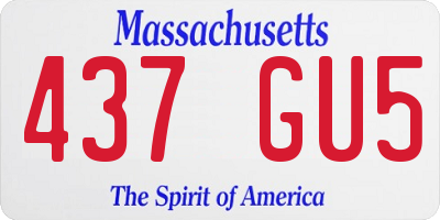 MA license plate 437GU5