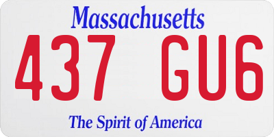 MA license plate 437GU6