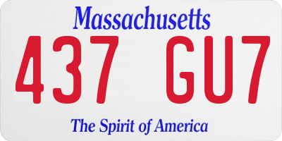 MA license plate 437GU7