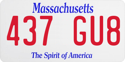 MA license plate 437GU8