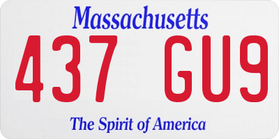 MA license plate 437GU9