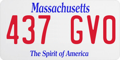 MA license plate 437GV0