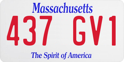 MA license plate 437GV1
