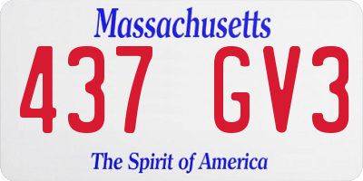 MA license plate 437GV3