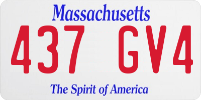 MA license plate 437GV4