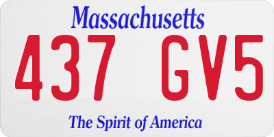 MA license plate 437GV5