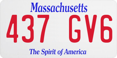 MA license plate 437GV6