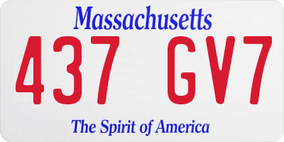 MA license plate 437GV7
