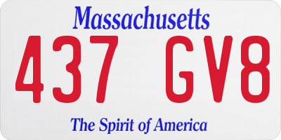 MA license plate 437GV8