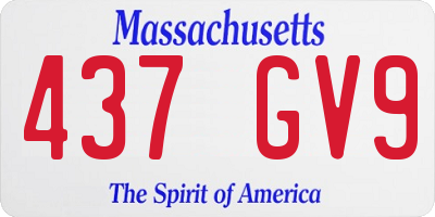 MA license plate 437GV9
