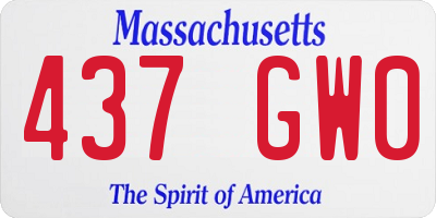 MA license plate 437GW0
