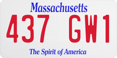 MA license plate 437GW1