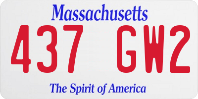 MA license plate 437GW2