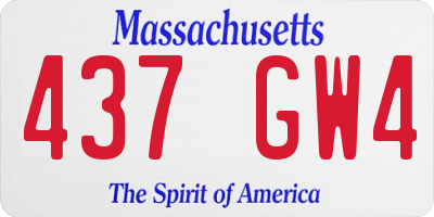 MA license plate 437GW4