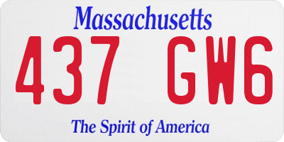 MA license plate 437GW6