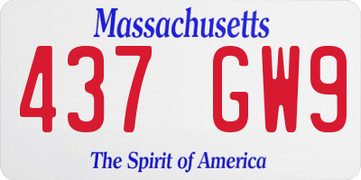 MA license plate 437GW9
