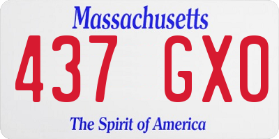 MA license plate 437GX0