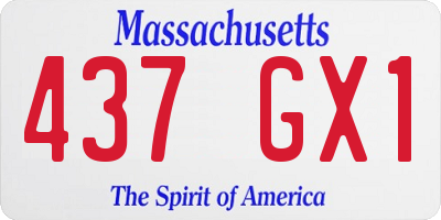MA license plate 437GX1