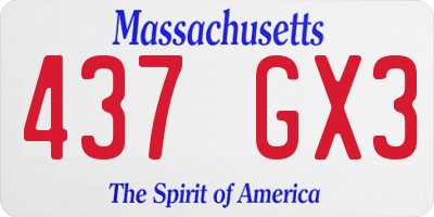 MA license plate 437GX3