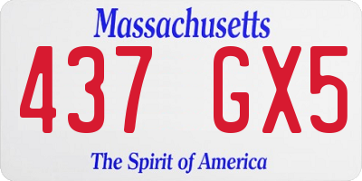 MA license plate 437GX5