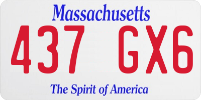 MA license plate 437GX6