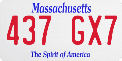 MA license plate 437GX7