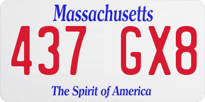 MA license plate 437GX8