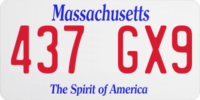 MA license plate 437GX9