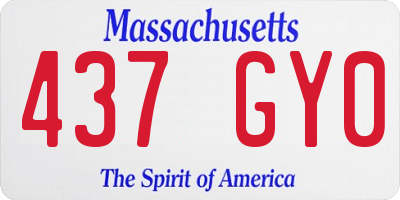 MA license plate 437GY0