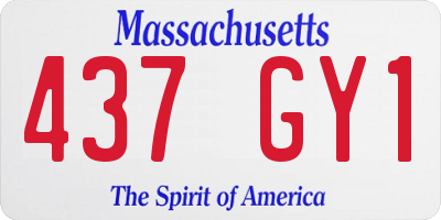 MA license plate 437GY1